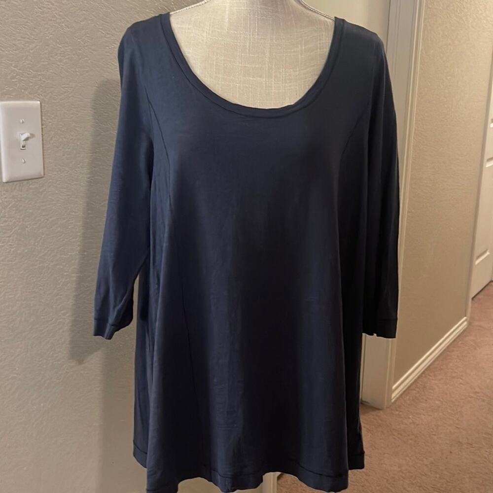 Kenji 3/4 sleeve Top Dark Blue Size 2X
